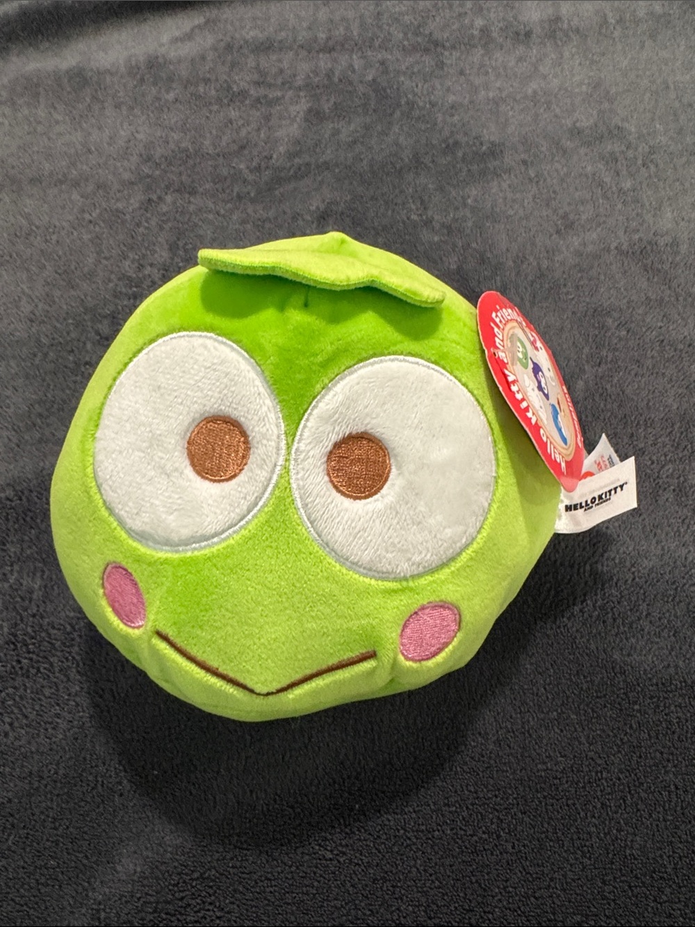 Sanrio Keroppi Dumpling Plush Round Green Frog Toy - Soft Kids Plush